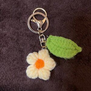 Puffy Yellow Flower Keychain